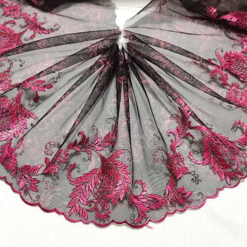 3 Yards 19cm Exquisite Embroidered Mesh Lace Item Handmade DIY Garment Needlework Sewing Fabric Doll Clothing Accessories 256