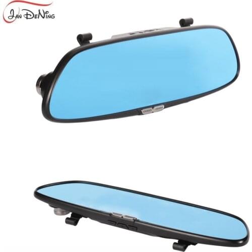 JanDeNing 4.3 Inch Car DVR Camera Rearview Mirror DVR Full HD 1080P with 2 Cameras Auto Blue Mirror Portable Vehicles Camcorder