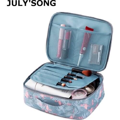 JULYS SONG Korean Portable Cosmetic Bag Multifunctional Packing Organizers Bag Black Waterproof Travel Storage Bag