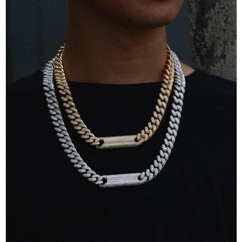 12mm Iced Out Cuban Necklace New Design Smile Chain Full Of Rhinestone Link AAA CZ Clasp Mens Hip Hop Rapper Necklace Gifts
