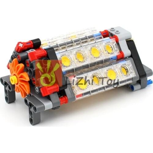 Technology MOC V16 Engine Mechanical Group Cylinder Gear Set Building Blocks Brick Compatible with Assembly Model Car 185+PCS