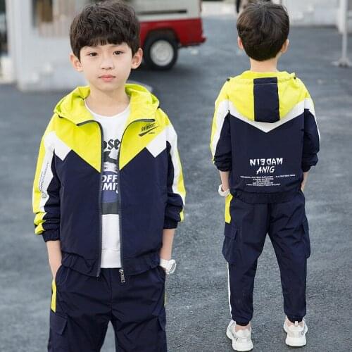 Soft Spring Summer Childrens Clothes Suit Baby Boys Coat + Pants 2pcs/Set Teenage Top Sport Costume For Kids Streetwear Formal