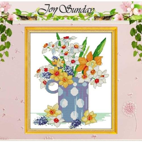 Brilliant Flowers Painting Counted Cross Stitch 11CT 14CT Cross Stitch Set Wholesale DIY Cross-stitch Kit Embroidery Needlework
