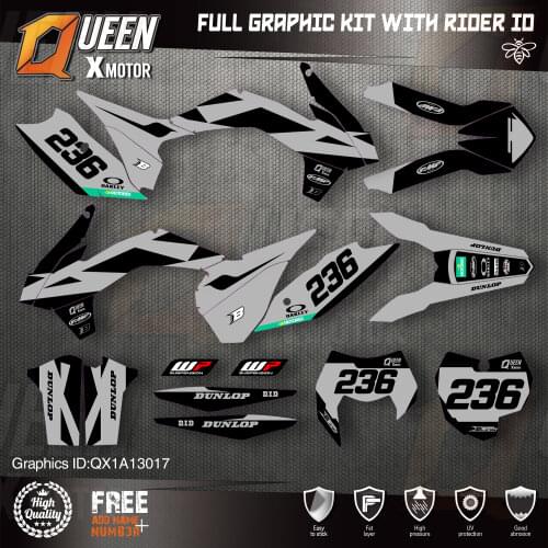 QUEEN X MOTOR Custom Team Graphics Decals Stickers Kit For KTM 2013 2014 2015 SX SXF , 2014 2015 2016 EXC XC-W EXC-F 17