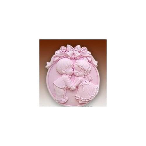 New Craft Art Silicone Soap mold Craft Molds DIY Handmade soap molds Wedding Kiss FM211