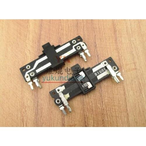 Total length 40MM handle length 4MM 100K stereo channel straight slide potentiometer B100K vertical slide fader