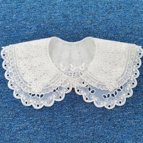 Autumn Female Cute Fake Collar Three Layer Lace Embroidery Collar for Women Fashion Dress Sweater Decoration Cloth Accessories