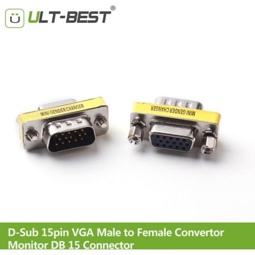 ULT-Best D-Sub 15pin VGA Male to Female Convertor Monitor DB15 VGA RGB HDB Extender Connector