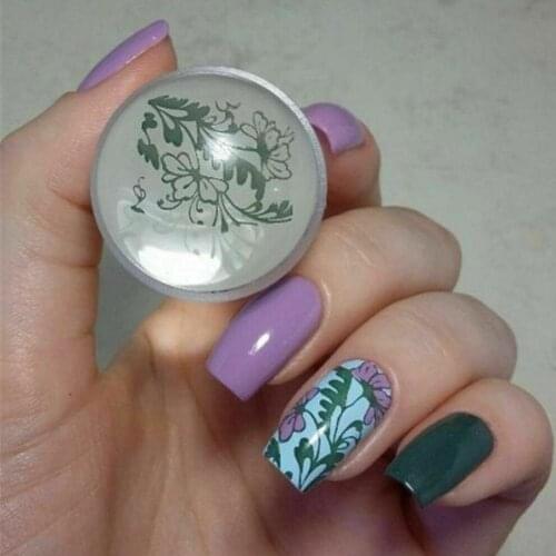 Clear Jelly Nail Stamper Scraper Set Silicone Head Polish Stencil Template For Stamping Print Jelly Stamper Scrapper Tool