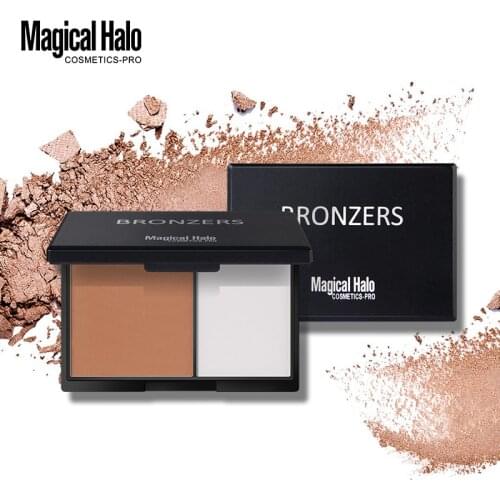 Magical Halo Double Color Stereo Highlight Bronzer Powder Palette Bronzing Trimming Powder Face Contour Grooming Make Up Brands