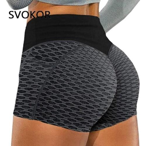 SVOKOR Plus Size Booty Shorts Women High Waist Workout Shorts Training Bubble Butt Sport Bottoms 2XL Fitness Gym Clothes