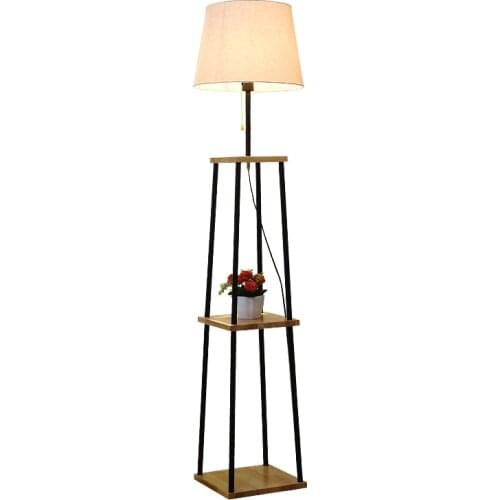 Nordic modern design led light hotel living room bedroom fabric iron art japanese wood floor lamp use for reading