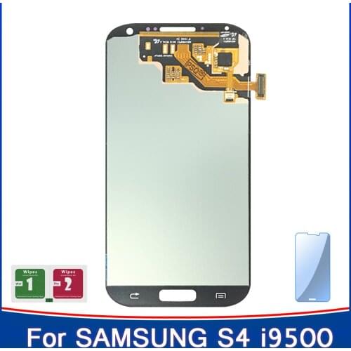 Super AMOLED 100% New LCD For Samsung Galaxy S4 i9500 i9505 i9506 i337 LCD Touch Screen Sensor Panel With Tempered Glass Parts