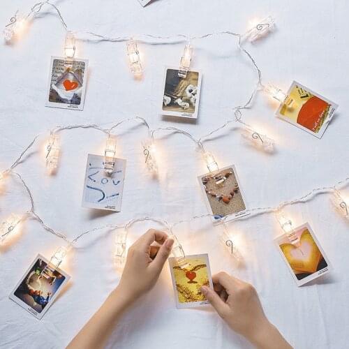 Photo Clip Led String Lights Christmas Lights Photo Wall Decoration Fairy Lights New Year DIY Holiday Room Lights Decor Garland