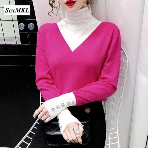 Women Elegant Winter Turtleneck Sweaters 2020 Fashion Long Sleeve Casual Ladies Tops Knitted Korean Clothes Slim Sueter Mujer