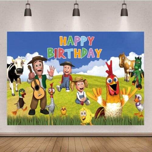 Photo Background Custom Green Grass Farm Photo Booth Vinyl La Granja De Zenon Photo Studio Wall Decors Cartoon Birthday Backdrop