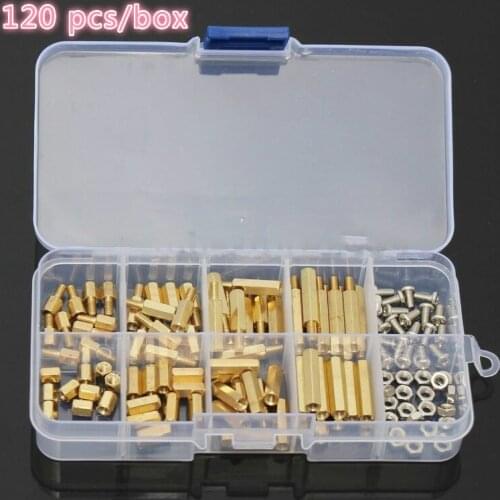 120Pcs M3 Brass Standoff Spacer PCB Board Hex Screws Nut Assortment Kit Female-Female Spacers Male-Female Spacers Kit