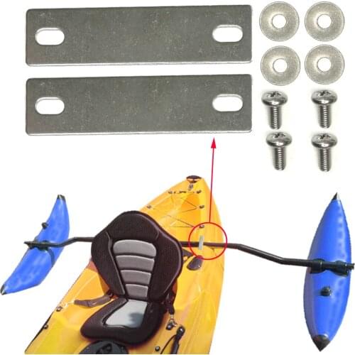 2pc Kayak Bracket Mount Plates Trolling Motor Hardware Stabilizer System Mounting Bar Plates Kayak Rudder