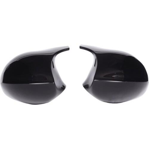 2 pieces Rearview Mirror Cover Cap Carbon Black For BMW 3 Series E92 E93 2006-2009 Bright Glossy Black Exterior Decoration