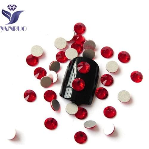 2058NoHF Siam All Size SS3 to 34 Rhinestones Flatback Facets Non Hotfix Glue On Diamonds DIY 3D Nail Art Clothes Bag Accessories