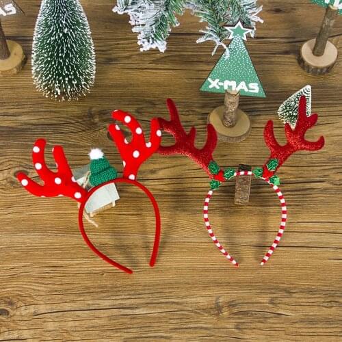 2021 Christmas Headbands Santa Tree Elk Antlers Headband Kids Gift Merry Christmas Ornaments New Year 2022 Christmas Decorations