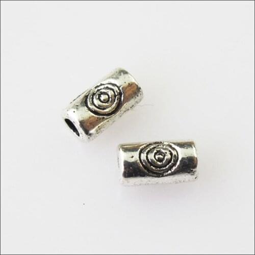 150Pcs Antiqued Silver Color Tiny Tube Spacer Beads Charms 5mm