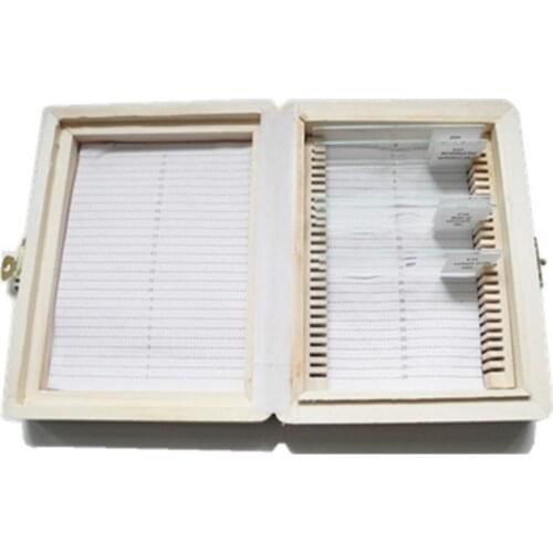 26 Slices Wooden Box Pathological Slices Glass Slide Box Microscope Accessories Biology Teaching
