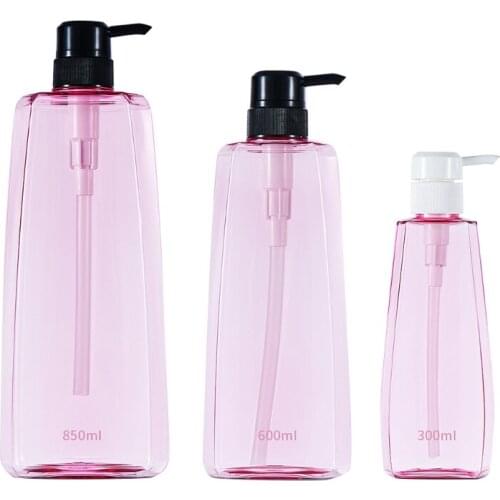 3pcs Liquid Soap Dispenser Bottle Bathroom Shampoo Body Wash Press Type Lotion Empty Bottle 300ML/600ML/800ML