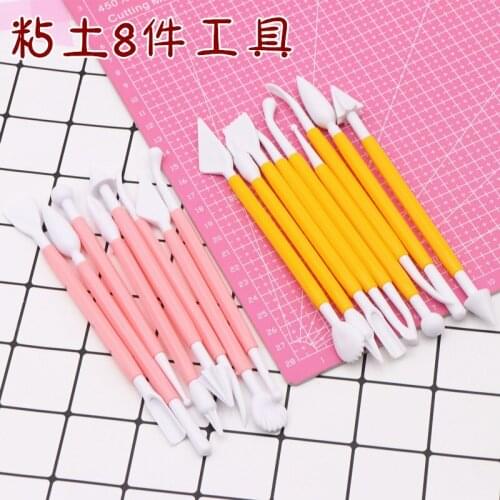 Free shipping 8pcs Multifunction Handle Wax Pottery Clay Sculpture Carving Modeling Wire Texture Tool DIY Craft diy accessories