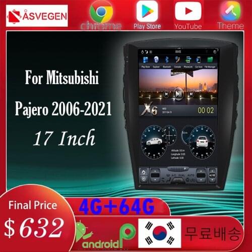 Car Multimedia Player Tesla Style Android 9.0 GPS Navigation For Dashboard for Mitsubishi Pajero Car DVD Stereo Video Player