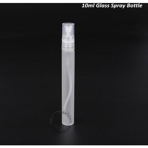 Free Shipping-50 x 10ml Empty Frosted Glass Perfume Bottle With Plastic Spray Cosmetic Atomizer Containers For Personal Care