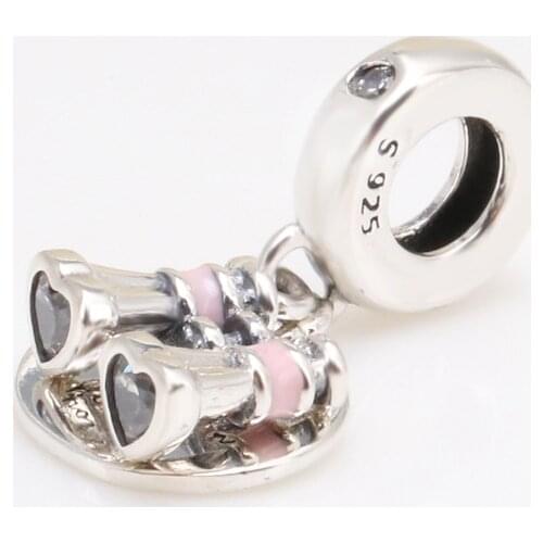 Bewill S925 Sterling Silver Heart Telescope Pendant Fit Original Charms Necklace