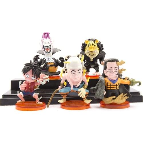 One Piece Model Toys Sky Island Chapter 39 5 Piece Set Lufei Sha Er Leishen Action Figure Cake Baking Decoration Childrens Gift