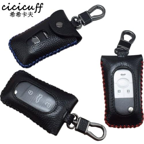 CICICUFF Brand Genuine Leather Mens Car Key Case Wallet Keys Housekeeper Organizer Chain Handmade Zipper Men Leather Key Holder