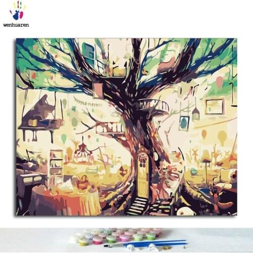 Digital Oil Painting Art Oil Painting Digital Diy Forbidden Pavilion Bookstore Hand-filled Decorative Painting Oil Painting