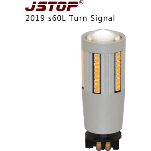 JSTOP 2019 S60L car turn lights 12-24V canubs pw24w bulbs 1500LM 100% No error No Hyper Flash yellow led front Rear Turn Signal