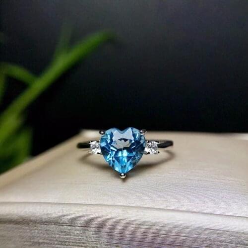 Natural topaz ring, classic style, perfect quality gemstone, 925 silver, especially recommended