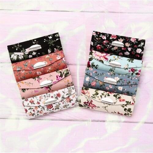 Flower Printing Lipstick Box Single Lipstick Storage Case Cosmetic Bags With Mirror Women Makeup Storage Box