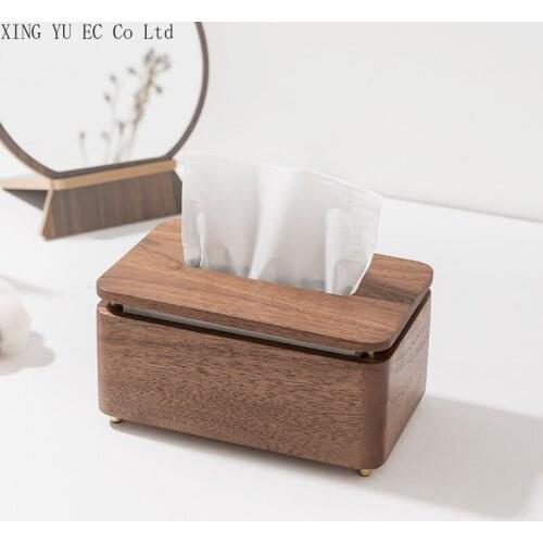 Living Room Tissue Box Home Bedroom Coffee Table Wooden Black Walnut Drawer Simple Creative Light Luxury Nordic Solid Wood