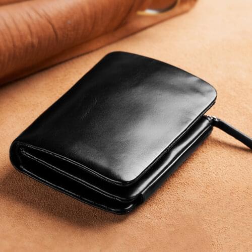 Mens Wallets RFID Anti Theft Short Zipper Vintage Genuine Leather Wallet Men Money Bag Card Holder ID Package Coin Purse Man