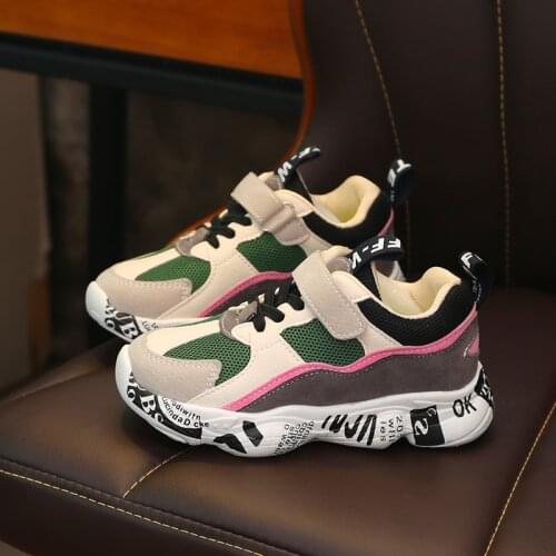 Autumn Kids Sports Shoes Children Casual Boys Patchwork Fashion Winter 2021 New Graffiti Girls Spring Non-slip Running Sneakers