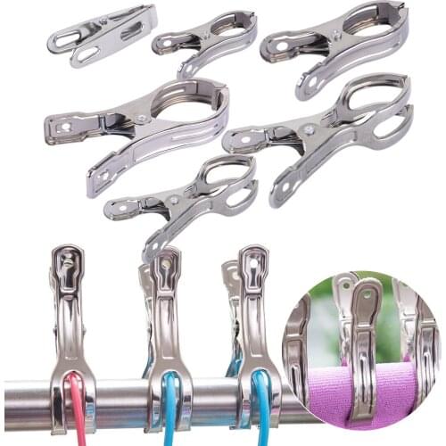 LETAOSK Stainless Steel Washing Line Clothes Hanging Pegs Pins Clips Laundry Windproof Clamp