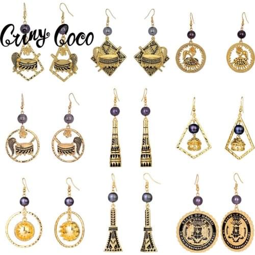 Trendy Hawaiian Polynesian Earings Fashion Alloy Gold Dangle Earrings Jewelry 2020 Accessories for Women Drop Earring Girl Gifts