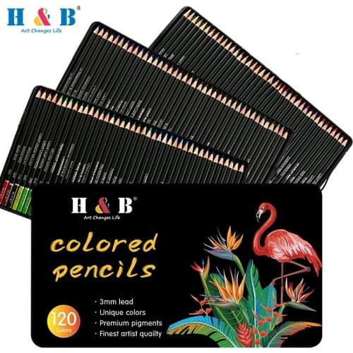 120 Colors Professional Oil Color Pencils Set Sketch Pencil Non-Toxic Wood Soft Bright Color Pencil Artist Paint School Supplies