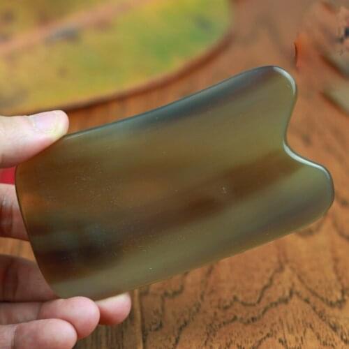 Natural White For Buffalo Horns Gua Sha Massage Plate Slice Scrapping Massager Face Limbs Body Beauty Massage Tool