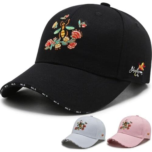 2020 new Unisex Bees Floral embroidery Baseball Caps Outdoor sport Travel Casual Snapback Cap hat