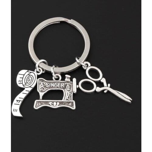 Scissors, Ruler, Sewing Machine Keychain, Crafty Person, Craft, Key Ring, Birthday, Friends, Sister, Gift