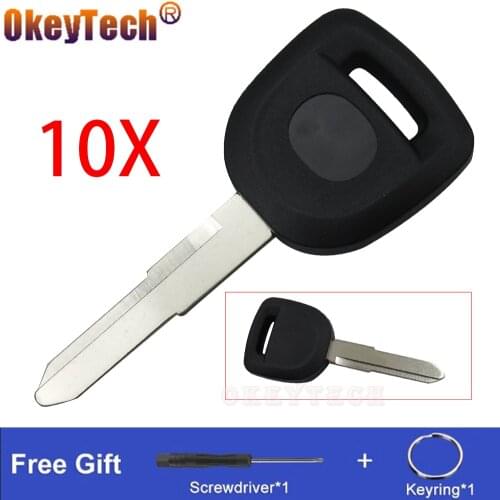 OkeyTech 10pcs/lot For Mazda 2 3 5 6 MX5 RX8 Transponder Key Shell Case Fob Auto Car Key Replacement Cover Case Uncut Blade