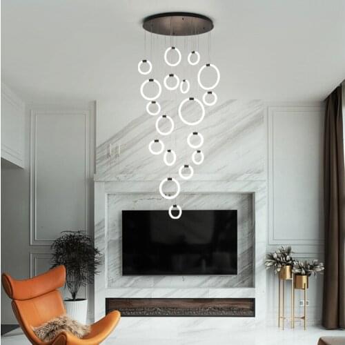 Light luxury living room chandelier duplex building villa staircase rotating lighting lighting dining chandelier