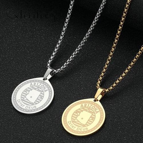 Georgia GA Pendant Necklace For Women Men Stainless Steel American States Collection Cheap Jewelry Accessories